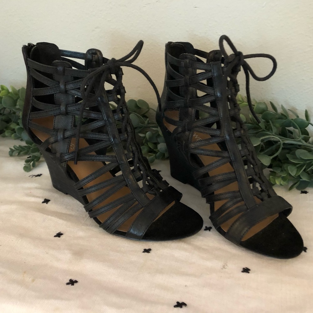 Black Nine West wedges
